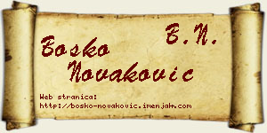 Boško Novaković vizit kartica
